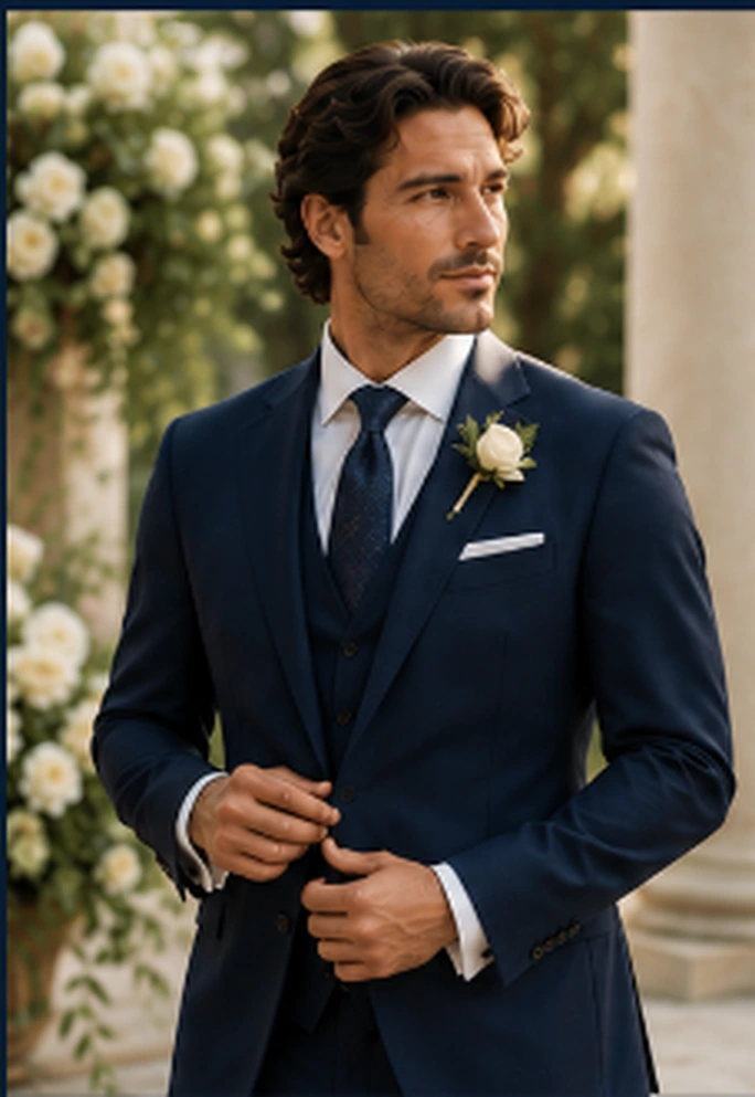 Traje navy para bodas y ceremonias