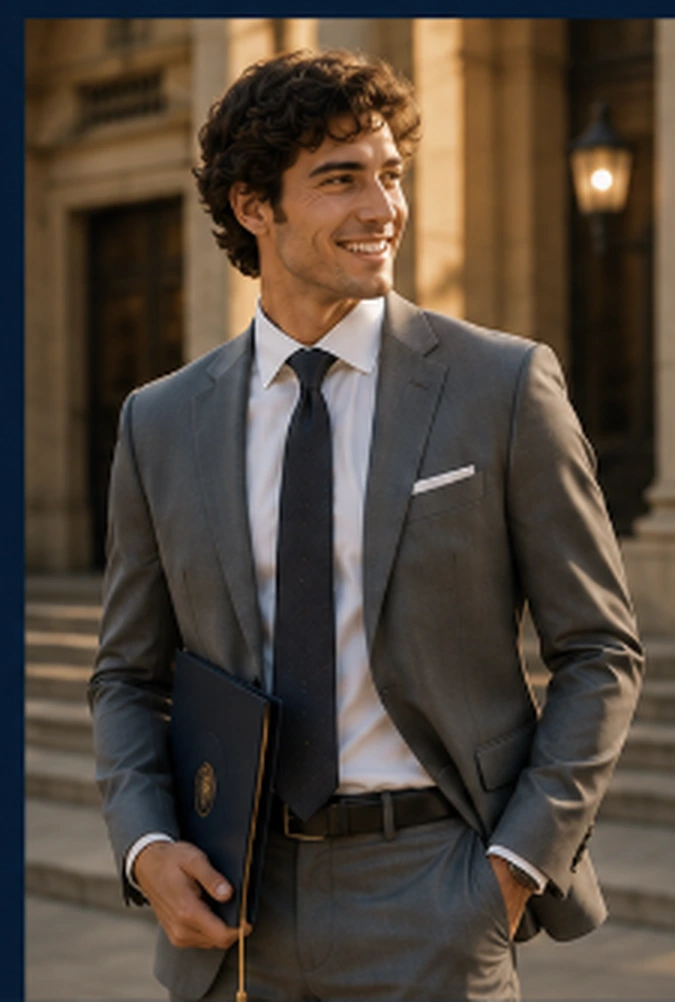 Traje gris para grados