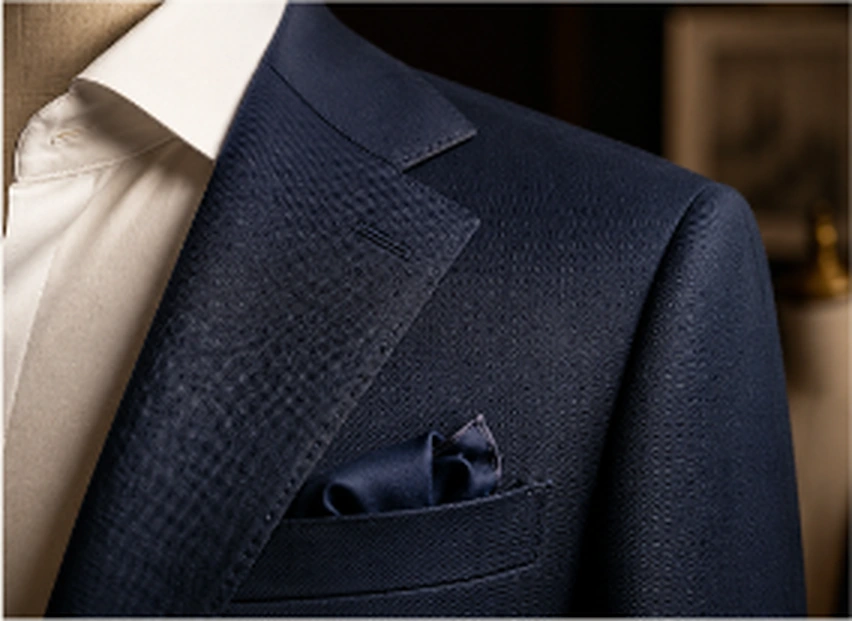 Detalle de traje formal navy PACABE